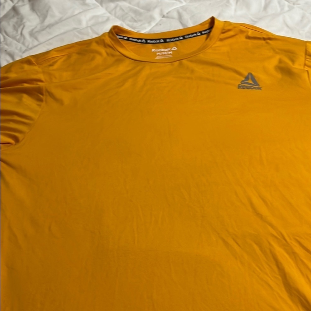 Reebok Yellow Short Sleeve Tee Performance Shirt